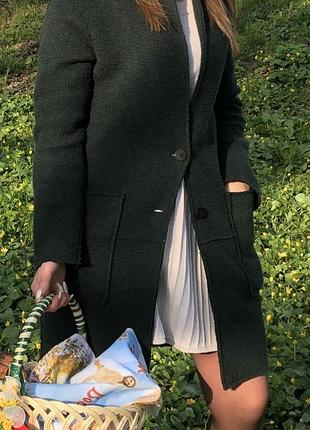 Кардиган zara, пальто-кардиган , стильное пальто , кардиган осень, изумрудный кардиган