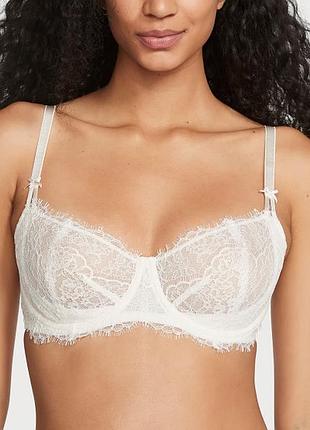 Мереживний білий ніжний бюстгальтер бра victoria’s secret вікторія сікрет 🤍 мереживо бра на ранок нареченої на весілля