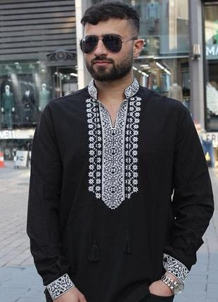 Чоловіча вишита сорочка,вишиванка чорна