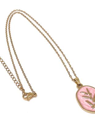 Тренд нержавіюча сталь позолота жіночий золотистий ланцюжок кольє чокер намисто кулон емаль