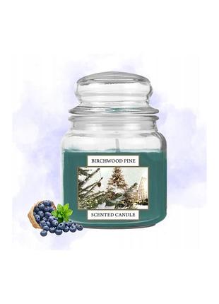Ароматична свічка в скляній банці birchwood pine зелений livarno home