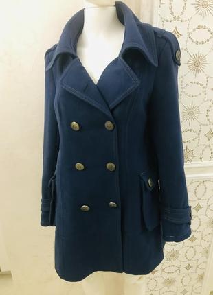 Зимове тепле вовняне пальто двобортне бушлат