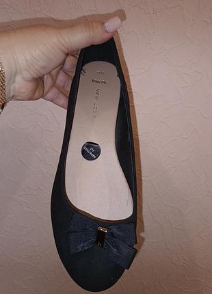 Туфли балетки черные с бантом