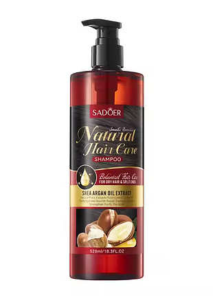 Шампунь з олією ши та аргановою олією sadoer smooth nourishing cleansing 520g