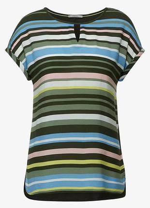 Р. 46-48/m-l футболка женская зелёная хаки с принтом в полоску cecil