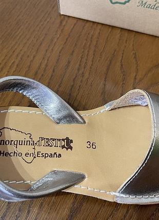 Menorquina d'estiu ,виробництво іспанія ,м'які шкіряні менорки