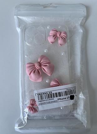 Чохол на iphone 15 з бантиками