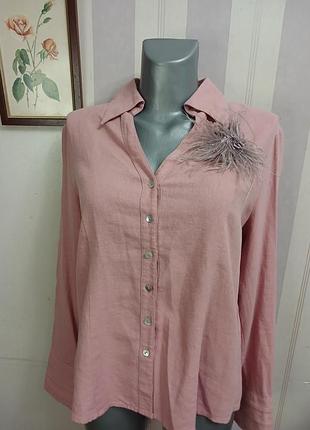 Лляна рожева сорочка