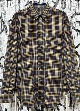 Сорочка burberry вінтажна, оригінал, чоловіча, повна клітинка, красива, повсякденна, люкс, брунело, шанель, монклер