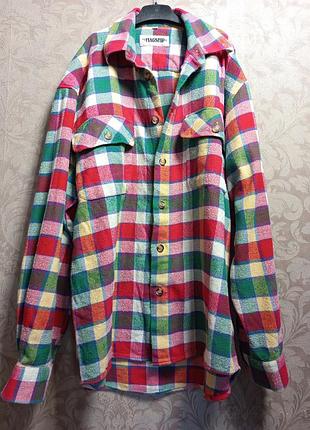 Байковая рубашка в цветную клетку the flagship