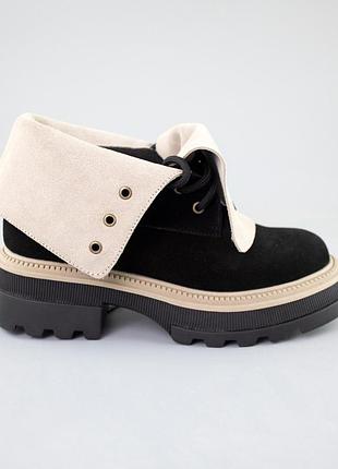 Черевики жіночі замш байка 592739 чорні
