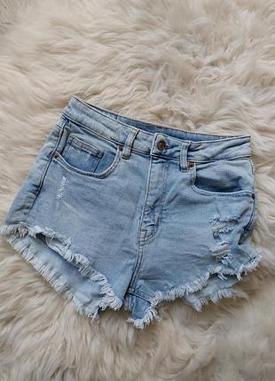 💛💙💜 крутые голубые джинсовые шорты