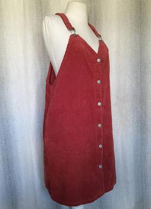 Вельветовый сарафан 100% коттон натуральное платье, платье, крупный вельвет кораллового цвета
