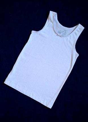 Майка белая бельевая хлопковая на девочку 5-6 лет