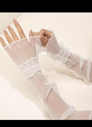 Рукави нарукавники прозорі білі