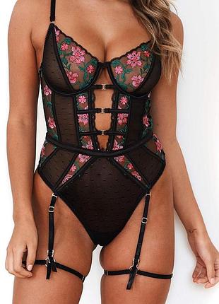 Lounge underwear brooke боди с цветочной вышивкой м