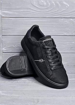 40-47рр!!!натуральная кожа!!! мужские черные кожаные матовые нубуковые кроссовки кеды!!!