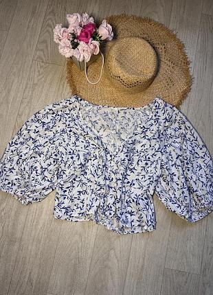 Нарядная блуза топ с объемными рукавами h&amp;m