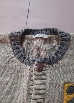 Кофта детская вязка, серая, теплая, р 110 3