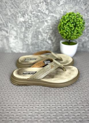 Skechers relaxed fit вьетнамки шлепанцы 41 размер бежевые оригинал