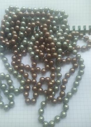 Бусы длинные под жемчуг