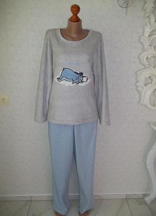 ( 48 / 50 р ) флисовая пижама женская ( штаны кофта ) б /у