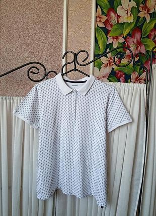 Стильна натуральна біла теніска в якоря montego.