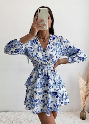 Сукня синя біла блакитна міні
