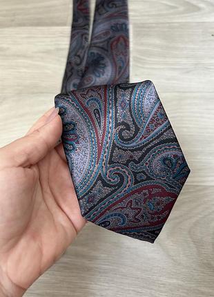 Краватка burton classics пейслі турецький огірок синя бордова абстракція
