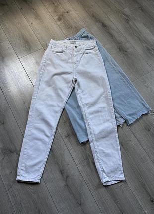 Штани брюки білого кольору бавовняні білі джинси розмір xs s жіночі