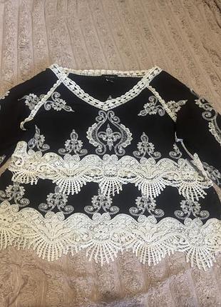 Блуза футболка мереживо