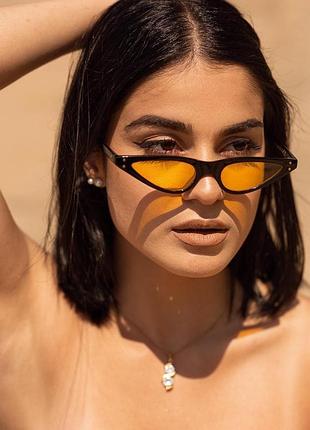 Солнцезащитные очки желтая линза миджеви черная оправа