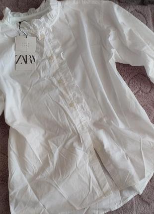 Школьная рубашка zara для девочки р 134-140