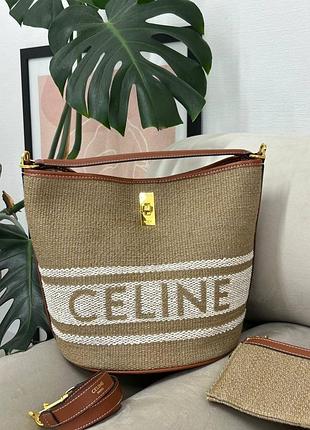 Сумка шопер тканевая селин брендовая сумка мешок сумка ведро