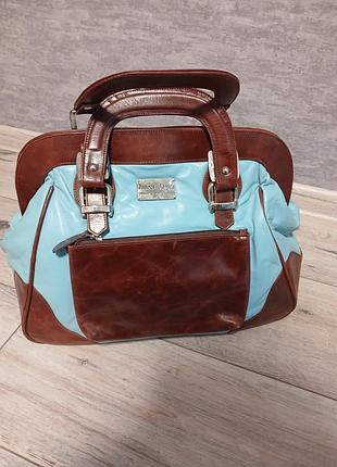 Вінтажна шкіряна жіноча сумка , бренду genuize leather, італія ,оригінал .