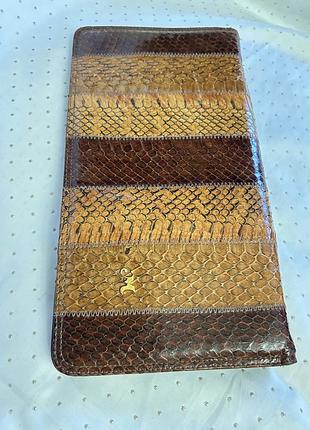 Итальянская винтажная сумочка из кожи змеи, клатч