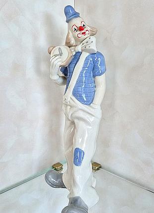 Статуэтка клоун 30 см эксклюзивная!!! фарфоровая винтажная фарфор винтаж