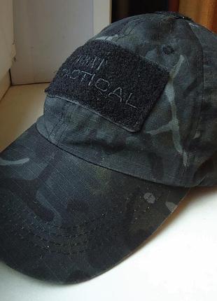 Кепка бейсболка мілітарі тактична kombat uk multicam black cap мультикам нічного брання