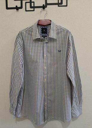 Стильная хлопковая мужская рубашка от crew clothing company, р. 52-54