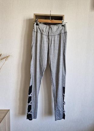 Женские спортивные лосины с сеткой на ногах pop fit размер м