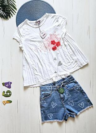 Костюм летний детский 158-164см, ovs, c&amp;a, cool club, 13-14роков, комплект для девочки, футболка+шорты, майка+шорты