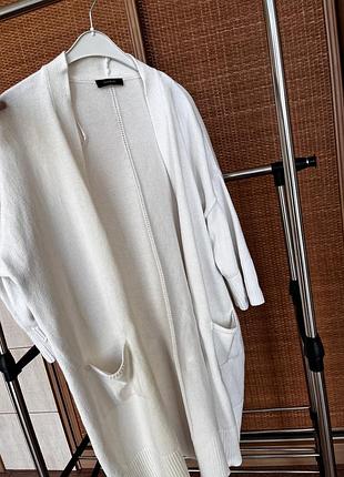 Белый летний кардиган из хлопка р. 16 англия