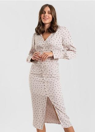Платье fashionista polka dot пудрового цвета в горох, размер s