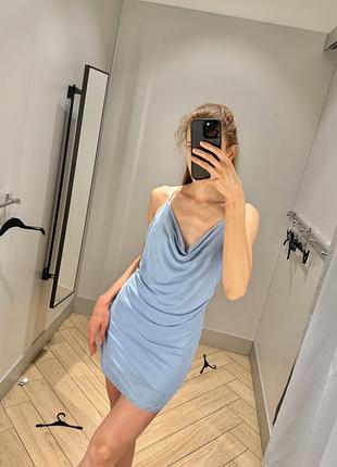 Нова блакитна коротка сукня h&m
