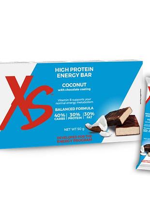 Xs енергетичний батончик енергетический с белком із високим вмістом білка кокос 14штx50г amway амвей