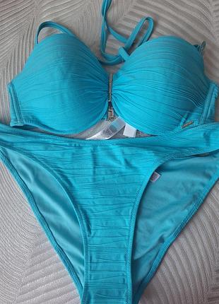 Голубой купальник фирмы censored размер верха 80с плавки размер xl