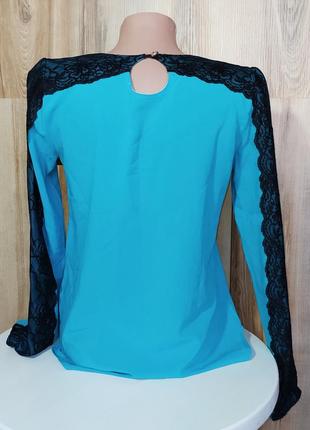 Бирюзовая голубая блуза кофточка6 фото