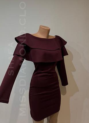 Сукня дайвінг бордова марсала