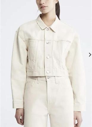 Джинсова куртка на кнопках оверсайзного фасону pull & bear