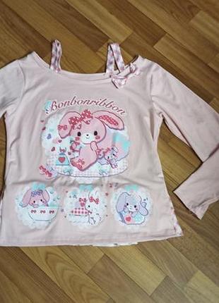 Японская футболка милый аниме принт футболка топ